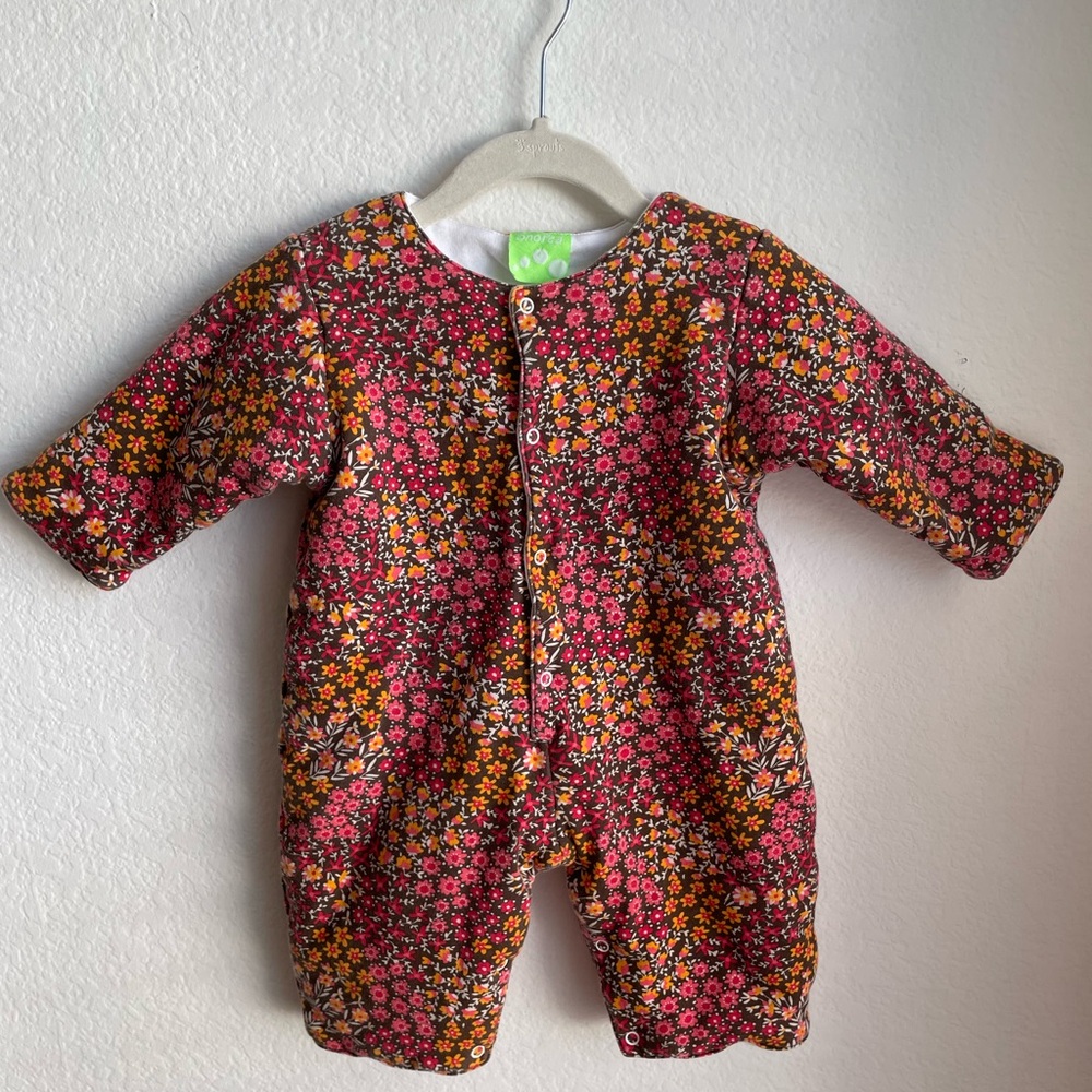 Snopea quilted coverall bundler retro floral 12m coat 100% cotton snow coat